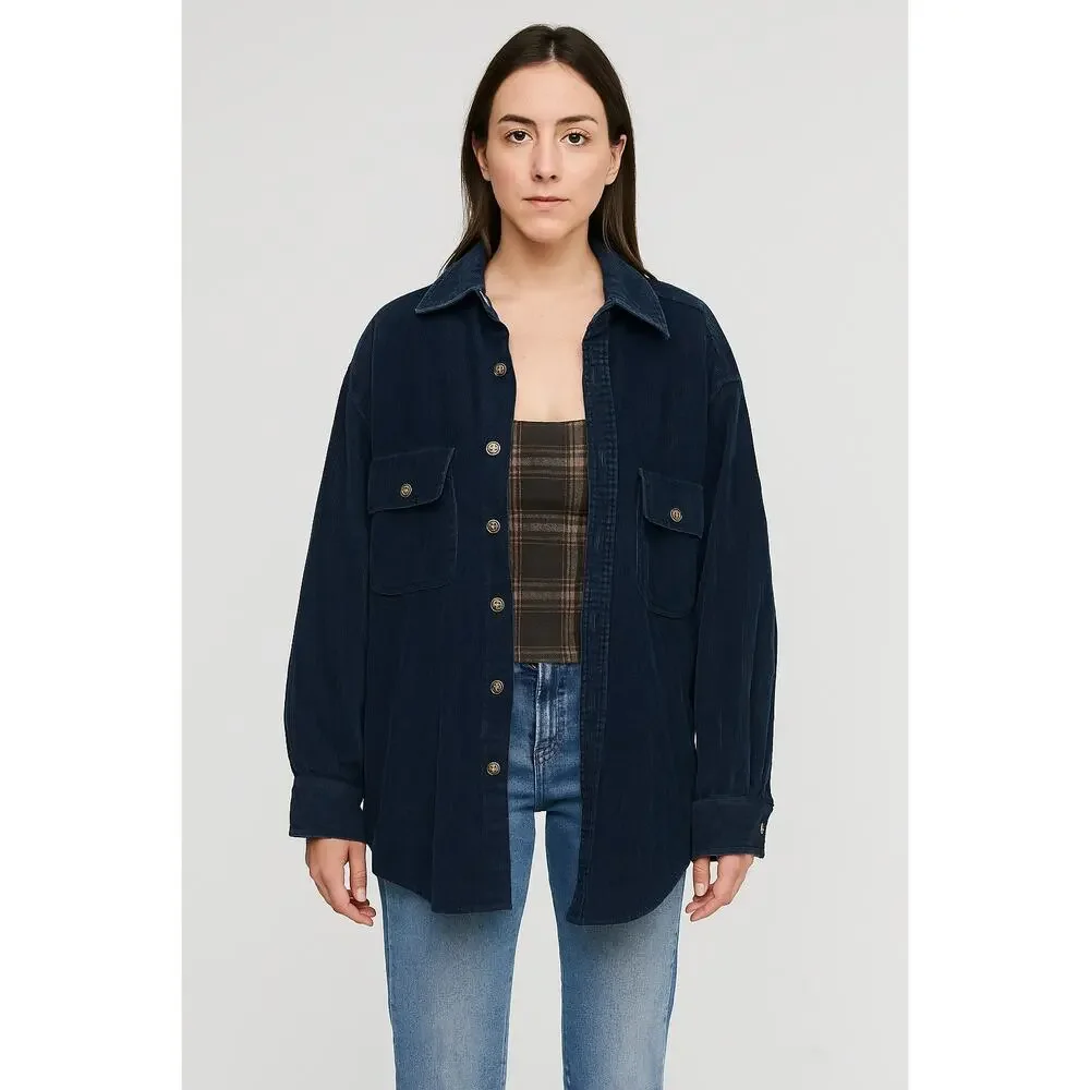 St Johns Bay Flannel Lined Navy Chore Barn Coat - Picture 1 of 10